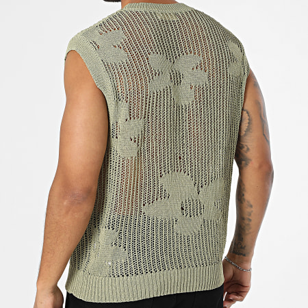 Frilivin - Débardeur En Maille Ajouré 33A Vert Kaki