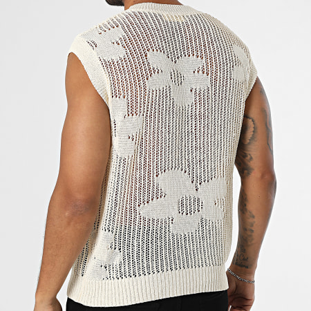 Frilivin - Débardeur En Maille Ajouré 33A Beige Clair