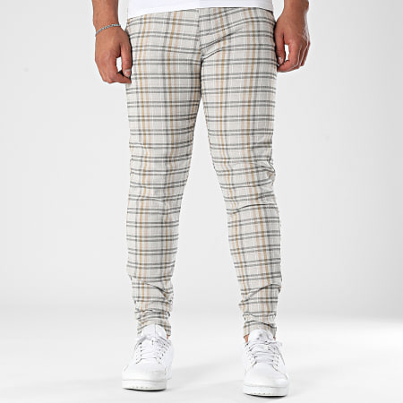 Frilivin - Pantalon A Carreaux Skinny Gris