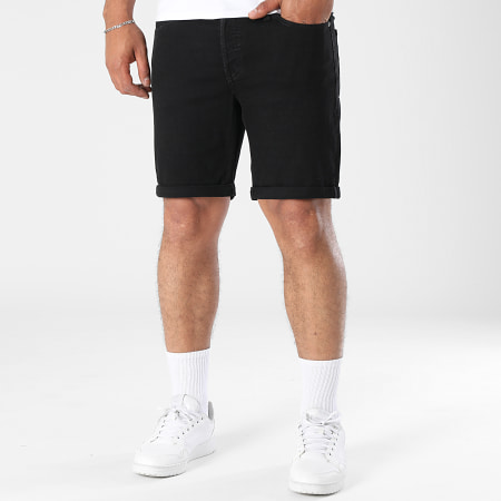 Jack And Jones - Lot De 2 Shorts Jean Rick Original Bleu Denim Noir