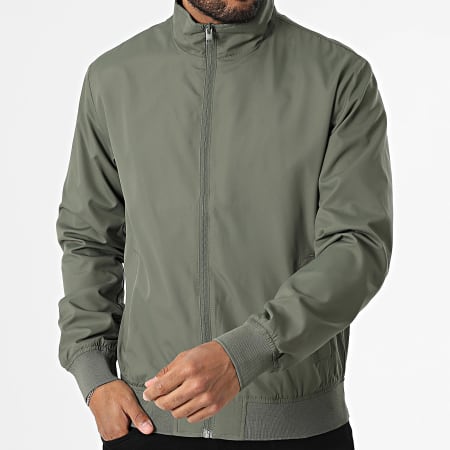 JJREBEL - Bastian Harrington Khaki Groene Rits Jas