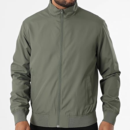 JJREBEL - Bastian Harrington Khaki Groene Rits Jas