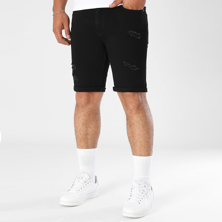 LBO - Short Jean Avec Destroy 3846 Noir