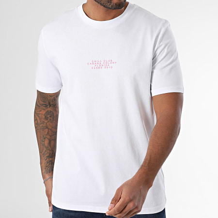 Luxury Lovers - Tee Shirt Oversize Chill Club Rose Blanc