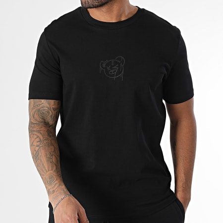 Sale Môme Paris - Ensemble Tee Shirt Et Short Jogging Nounours Dripping Graffiti Noir Noir