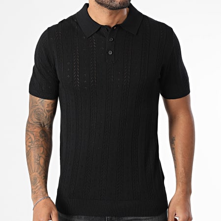 Uniplay - Polo Manches Courtes Maille Ajouré 13K Noir
