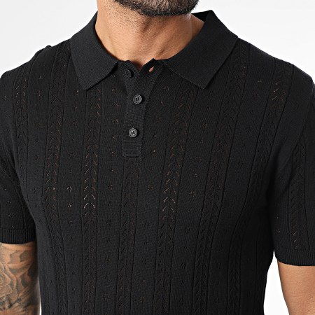 Uniplay - Polo Manches Courtes Maille Ajouré 13K Noir