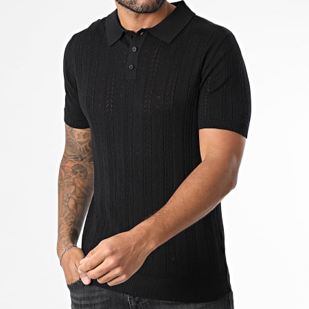 Uniplay - Polo Manches Courtes Maille Ajouré 13K Noir