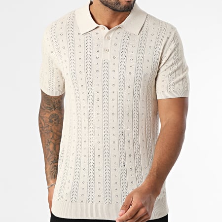 Uniplay - Polo Manches Courtes Maille Ajouré 13K Beige