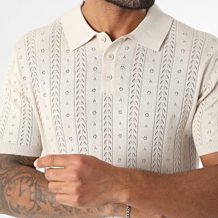 Uniplay - Polo Manches Courtes Maille Ajouré 13K Beige