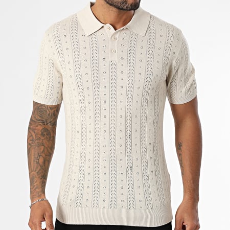 Uniplay - Polo Manches Courtes Maille Ajouré 13K Beige