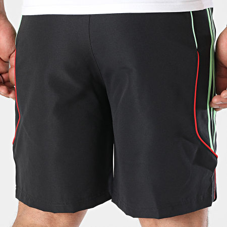 Adidas Sportswear - Short Jogging A Bandes Algérie JN1723 Noir Vert Rouge