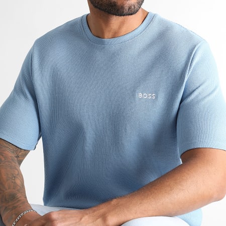 BOSS - Tee Shirt Waffle 50535891 Bleu Clair