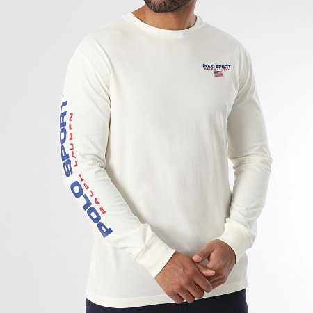 Polo Sport Ralph Lauren - Tee Shirt Manches Longues Logo Sport Ecru