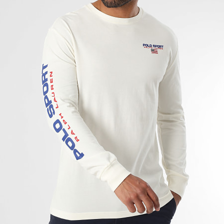 Polo Sport Ralph Lauren - Tee Shirt Manches Longues Logo Sport Ecru