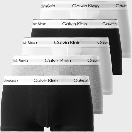 Calvin Klein - Lot De 5 Boxers Low Rise LV00NB4390 Noir Blanc Gris Chiné