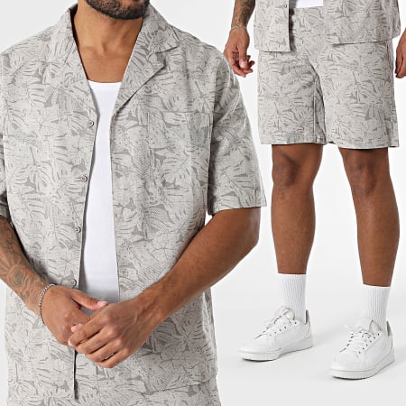 MTX - Ensemble Chemise Manches Courtes Et Short Jogging En Lin 36A Beige
