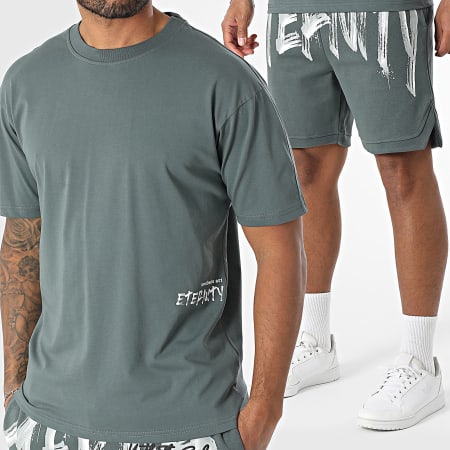 MTX - Ensemble Tee Shirt Oversize Large Et Short Jogging 635 Gris Anthracite