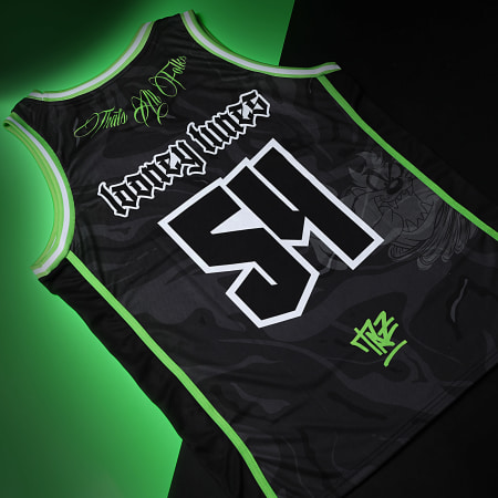 Looney Tunes - Débardeur Collector Jersey Taz Badge 54 Noir Vert