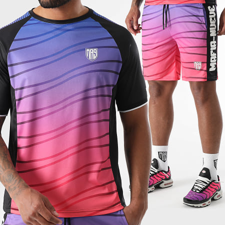MA9 Mafia Nueve - Ensemble Tee Shirt Et Short Jogging Hypernova Electric Night Faster Black