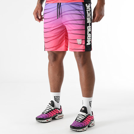 MA9 Mafia Nueve - Ensemble Tee Shirt Et Short Jogging Hypernova Electric Night Faster Black