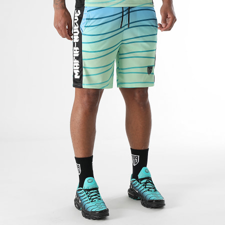 MA9 Mafia Nueve - Ensemble Tee Shirt Et Short Jogging A Bandes Hypernova Volt Green Fresh Icy