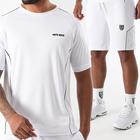 MA9 Mafia Nueve - Ensemble Tee Shirt Et Short Jogging Essential Aeromax White