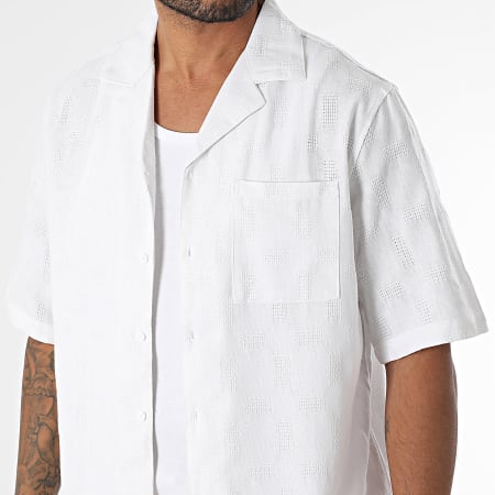 MTX - Ensemble Chemise Manches Courtes Et Short Cargo Texturé 35A Blanc