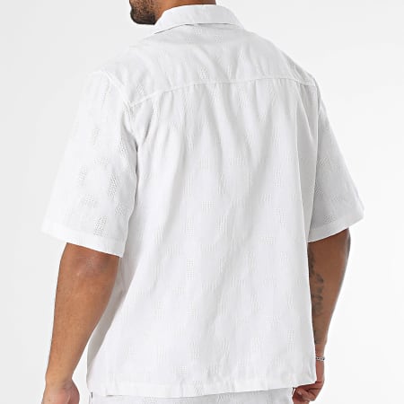 MTX - Ensemble Chemise Manches Courtes Et Short Cargo Texturé 35A Blanc