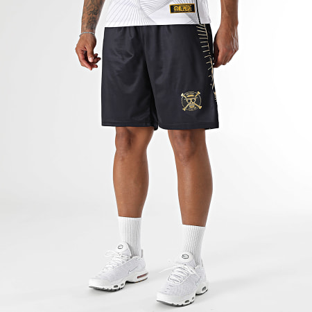 One Piece - Short Jogging Jersey Mugiwara Back Noir Doré