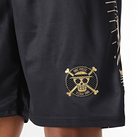 One Piece - Short Jogging Jersey Mugiwara Back Noir Doré
