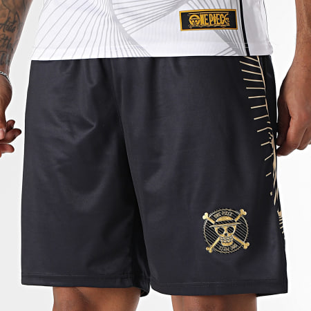 One Piece - Short Jogging Jersey Mugiwara Back Noir Doré