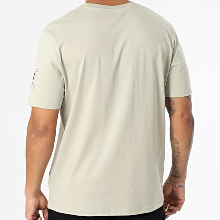 One Piece - Tee Shirt Oversize Large Front And Sleeve Beige Stone Noir