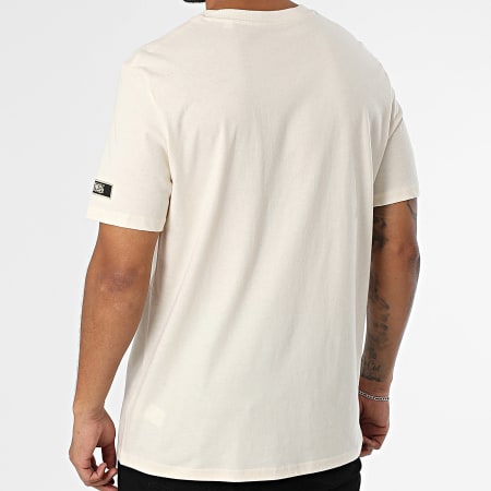 One Piece - Tee Shirt Oversize Large Badge Logo Beige Doré