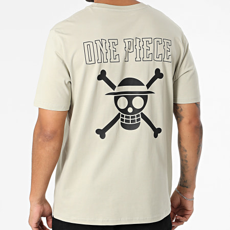 One Piece - Tee Shirt Oversize Large Hybrid Beige Stone Noir
