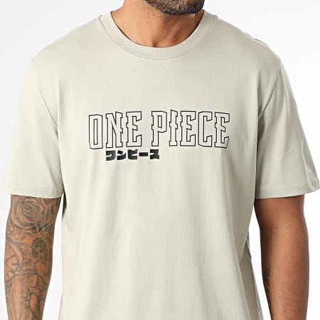 One Piece - Tee Shirt Oversize Large Hybrid Beige Stone Noir