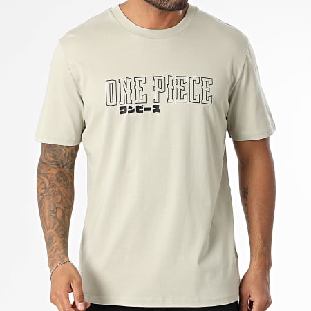 One Piece - Tee Shirt Oversize Large Hybrid Beige Stone Noir