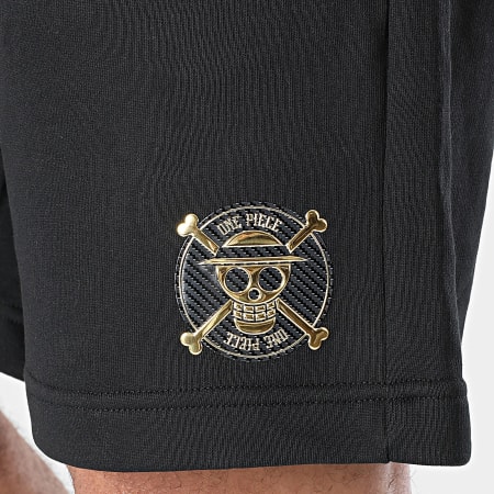One Piece - Short Jogging Badge Logo Noir Doré