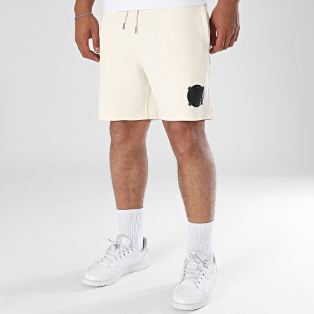 One Piece - Short Jogging Badge Logo Beige Noir