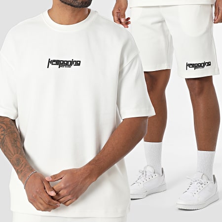 Classic Series - Set di maglietta oversize e pantaloncini da jogging 024 bianco