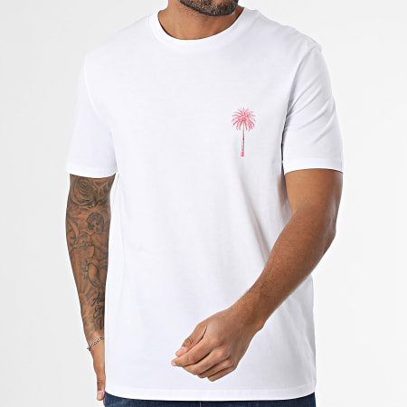 Luxury Lovers - Camiseta oversize Los Angeles Palm Blanco Rosa