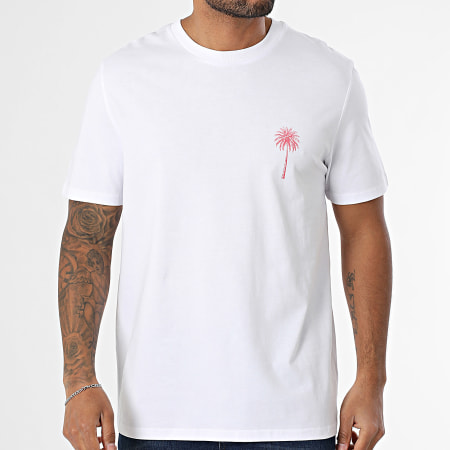 Luxury Lovers - Camiseta oversize Los Angeles Palm Blanco Rosa