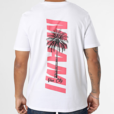 Luxury Lovers - Tee Shirt Oversize Miami Palm Blanc Rose