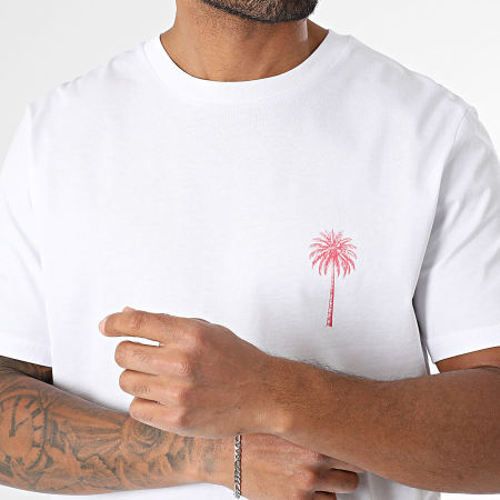Luxury Lovers - Tee Shirt Oversize Miami Palm Blanc Rose