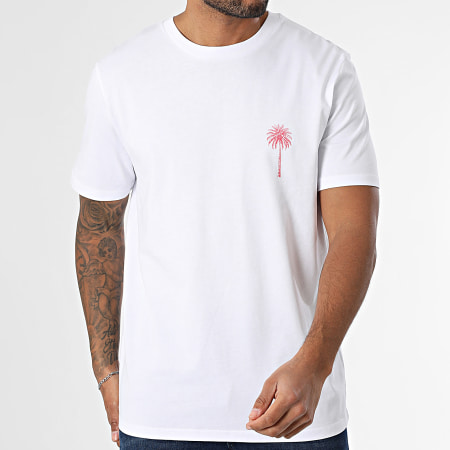 Luxury Lovers - Tee Shirt Oversize Miami Palm Blanc Rose