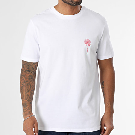 Luxury Lovers - Tee Shirt Oversize Miami Palm Blanc Rose
