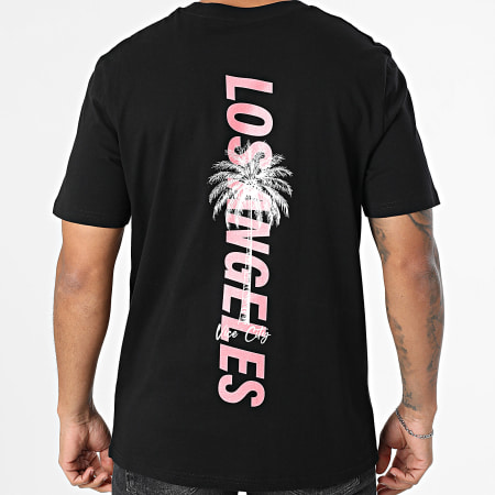 Luxury Lovers - Camiseta oversize Los Angeles Palm Negro Rosa