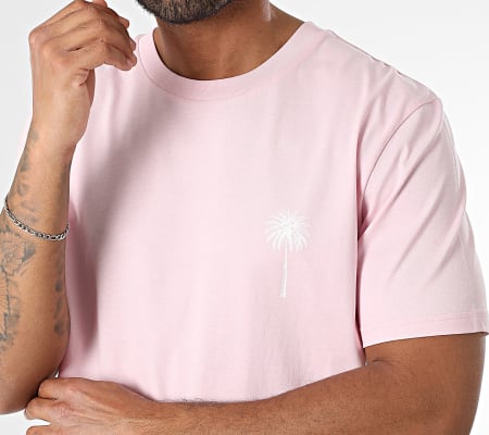 Luxury Lovers - Tee Shirt Oversize Miami Palm Rose Blanc