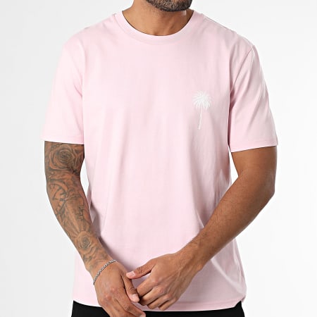 Luxury Lovers - Tee Shirt Oversize Miami Palm Rose Blanc