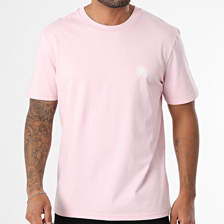 Luxury Lovers - Tee Shirt Oversize Miami Palm Rose Blanc